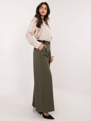 Eleganckie spodnie palazzo w kolorze khaki