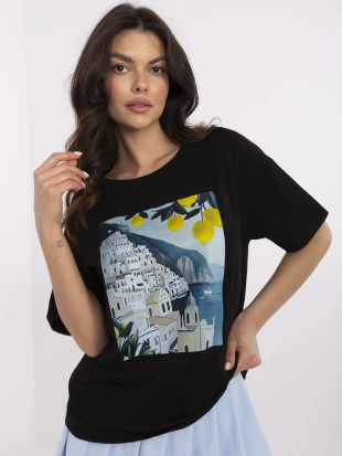 Stylowe czarne t-shirt z nadrukiem