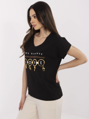 Stylowe czarne t-shirt z krótkim rękawem