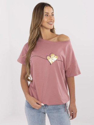 Stylowe t-shirt z krótkim rękawem w ciemnoróżowym
