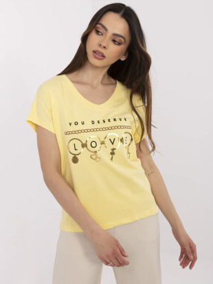 Żółte T-shirt z krótkim rękawem