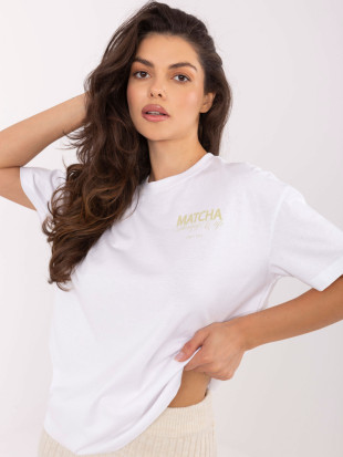 Białe t-shirt z nadrukiem