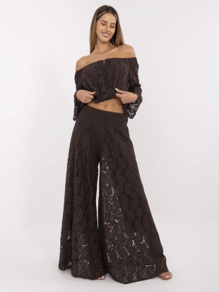 Eleganckie boho spodnie z koronką