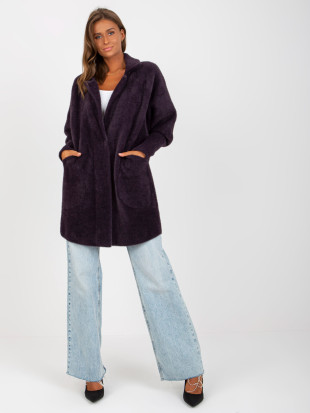 Grafitowy płaszcz z alpaki i wełny