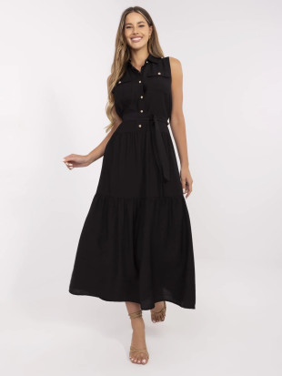 Elegancka maxi sukienka z falbanami