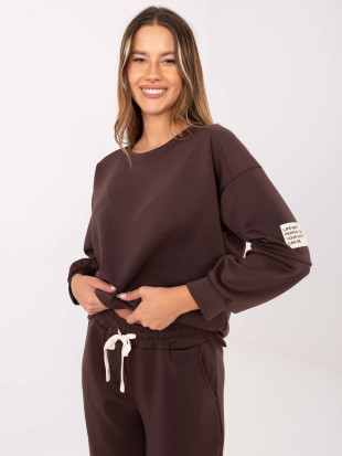 Damski komplet w ciemnym brązie – bluza i spodnie