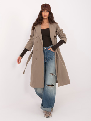 Stylowy trencz przejściowy w kolorze beżowym