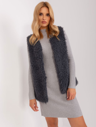 Grafitowa damska kamizelka z podszewką