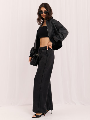 Szare spodnie dresowe wide leg