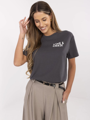 Stylowe grafitowe t-shirt z krótkim rękawem