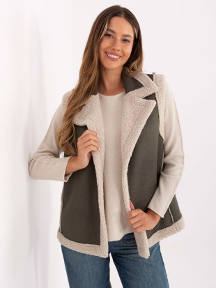Stylowa khaki kamizelka bez rękawów