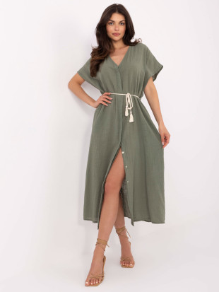 Oversize midi sukienka w khaki