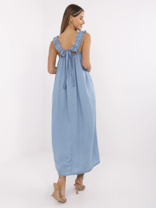 Oversize niebieska maxi sukienka