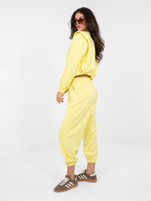 Damski żółty komplet z wiązaniem i wysokim stanem